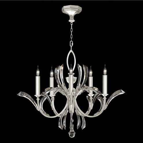 Beveled Arcs 5 Light 36 inch Silver Chandelier Ceiling Light in Silver Leaf