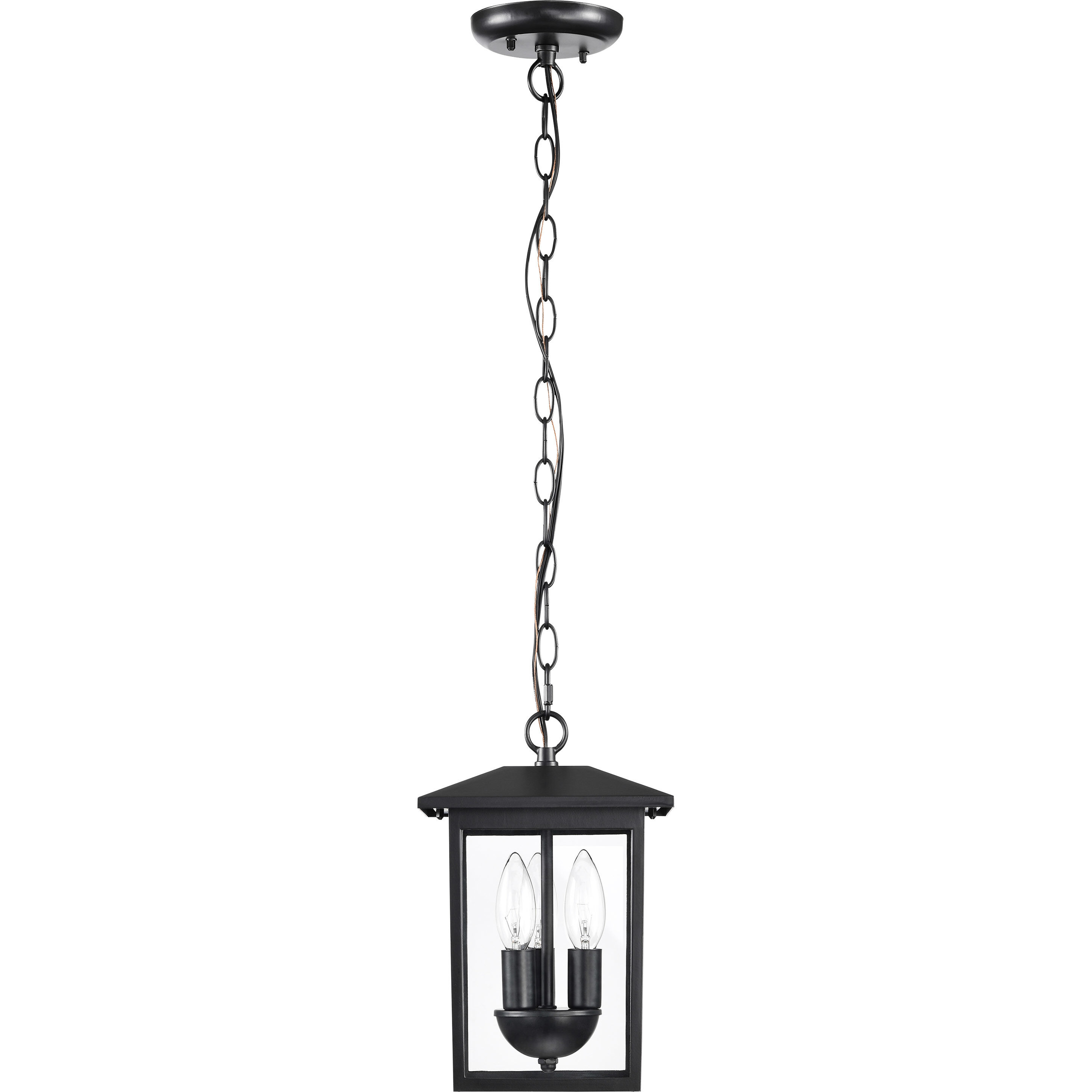 Jamesport 8 inch Matte Black Outdoor Hanging Lantern