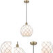Edison 1 Light 10 inch Antique Brass and White Mini Pendant Ceiling Light