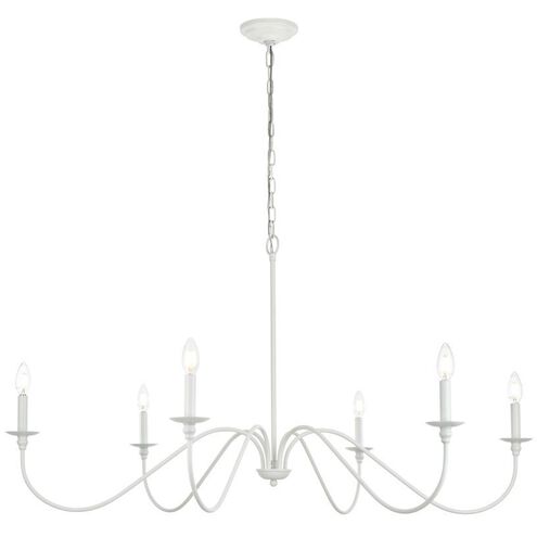 Rohan 6 Light 48 inch White Chandelier Ceiling Light