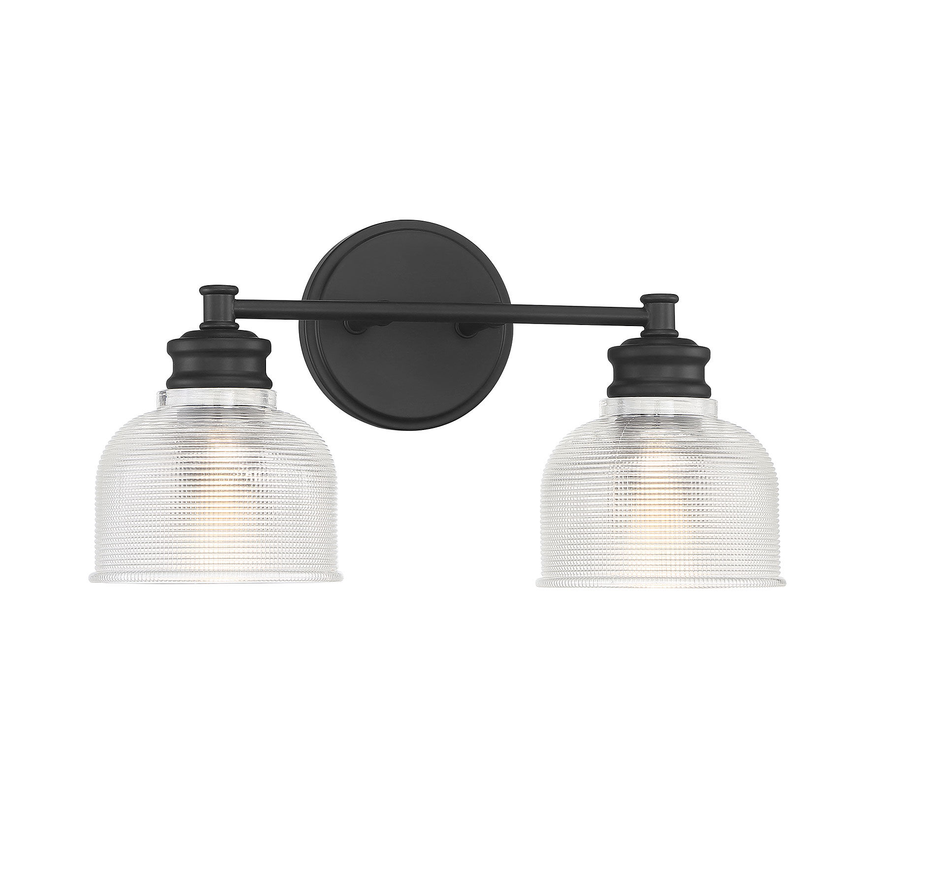 Transitional 2 Light 16 inch Matte Black Bathroom Vanity Light Wall Light