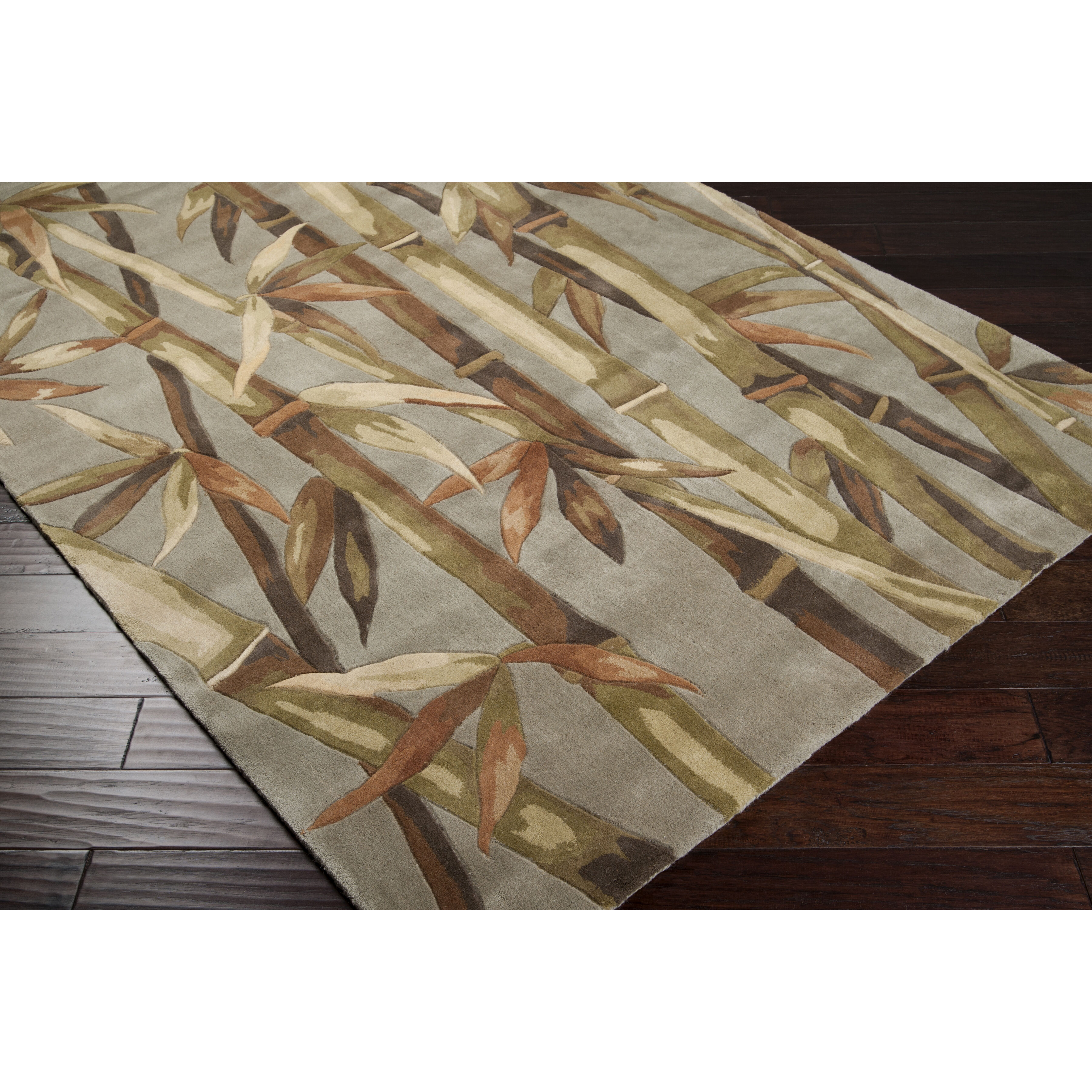 Canopy 36 X 24 inch Dusty Sage/Olive/Dark Brown/Light Olive Handmade Rug