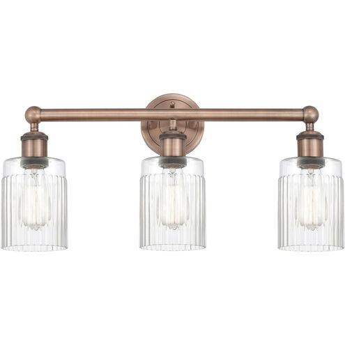 Hadley 3 Light 22.5 inch Antique Copper Bath Vanity Light Wall Light in Clear