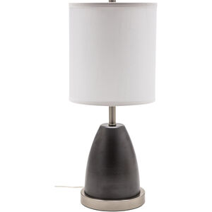 Rupert 21 inch 100 watt Granite with Satin Nickel Accents Table Lamp Portable Light, with USB Port