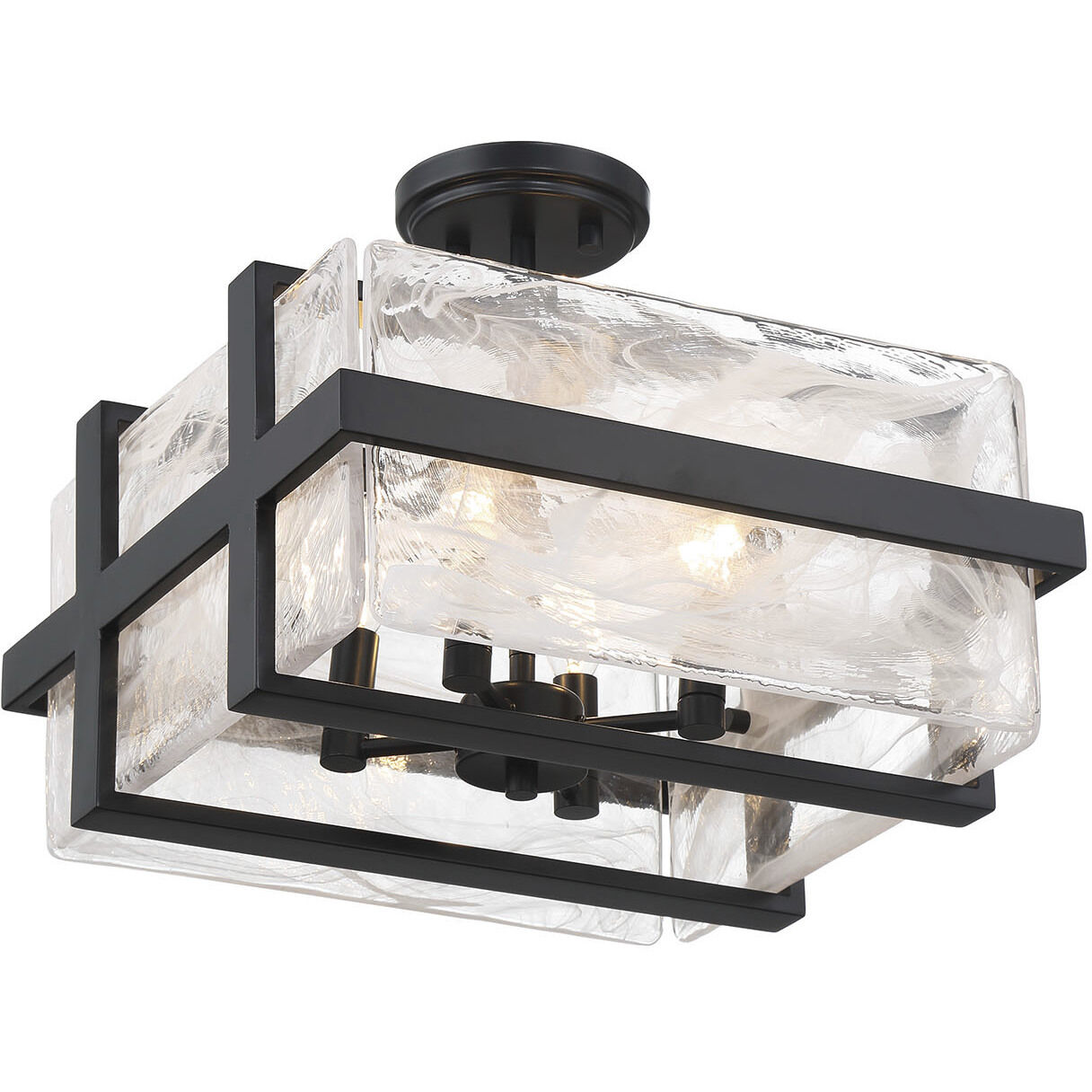 Cloud Break 4 Light 15 inch Coal Semi Flush Ceiling Light