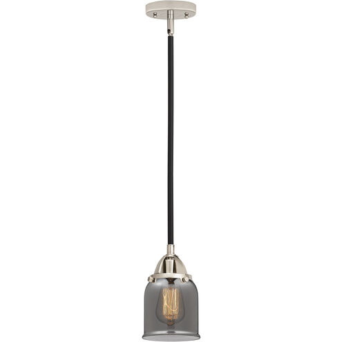 Nouveau 2 Bell LED 5 inch Black Polished Nickel Mini Pendant Ceiling Light in Plated Smoke