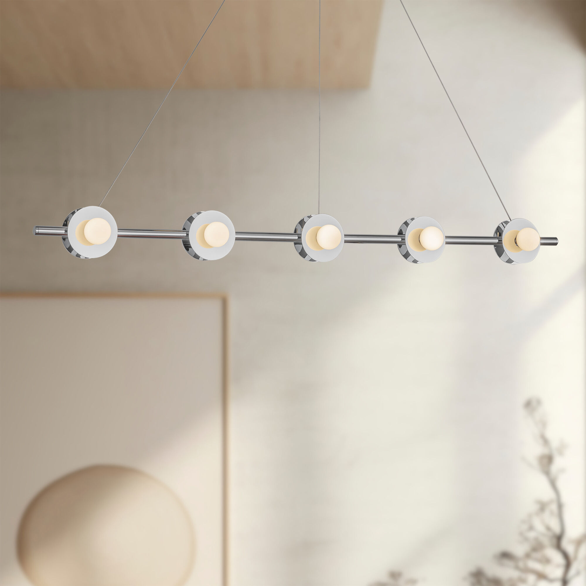 Elixir LED 48.13 inch Chrome Linear Pendant Ceiling Light