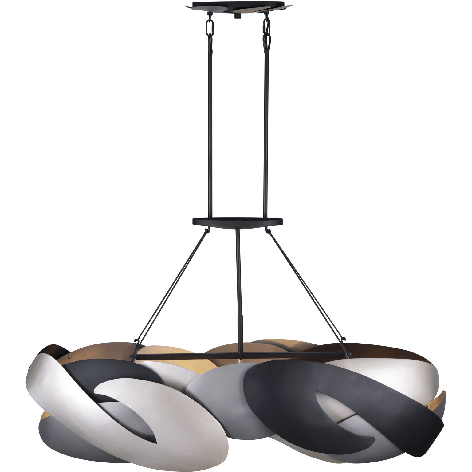 Metalo Misto 6 Light 48 inch Brass / Cola Grey / Matte Black Island Light Ceiling Light