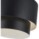 Zolana 2 Light 12 inch Black Semi Flush Mount Ceiling Light, Medium