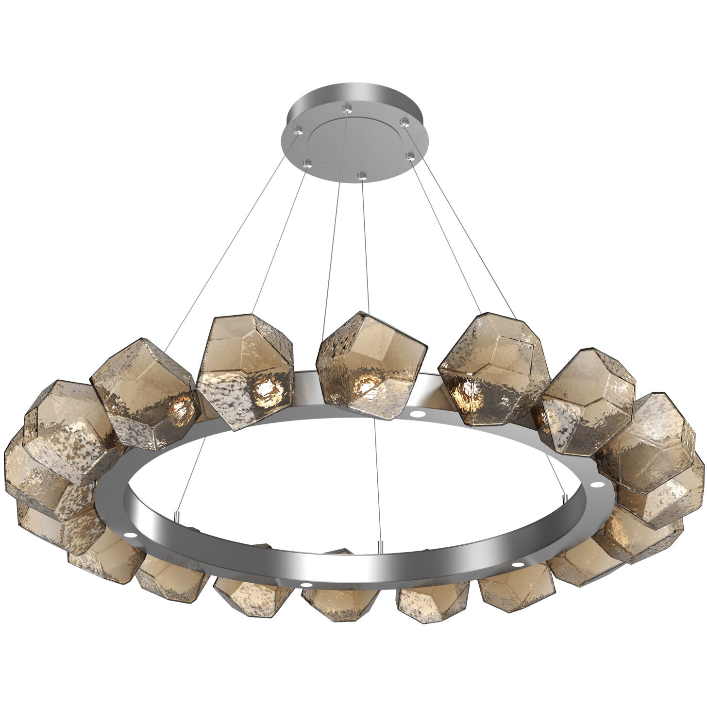 Gem LED Classic Silver Chandelier Ceiling Light, Radial Ring
