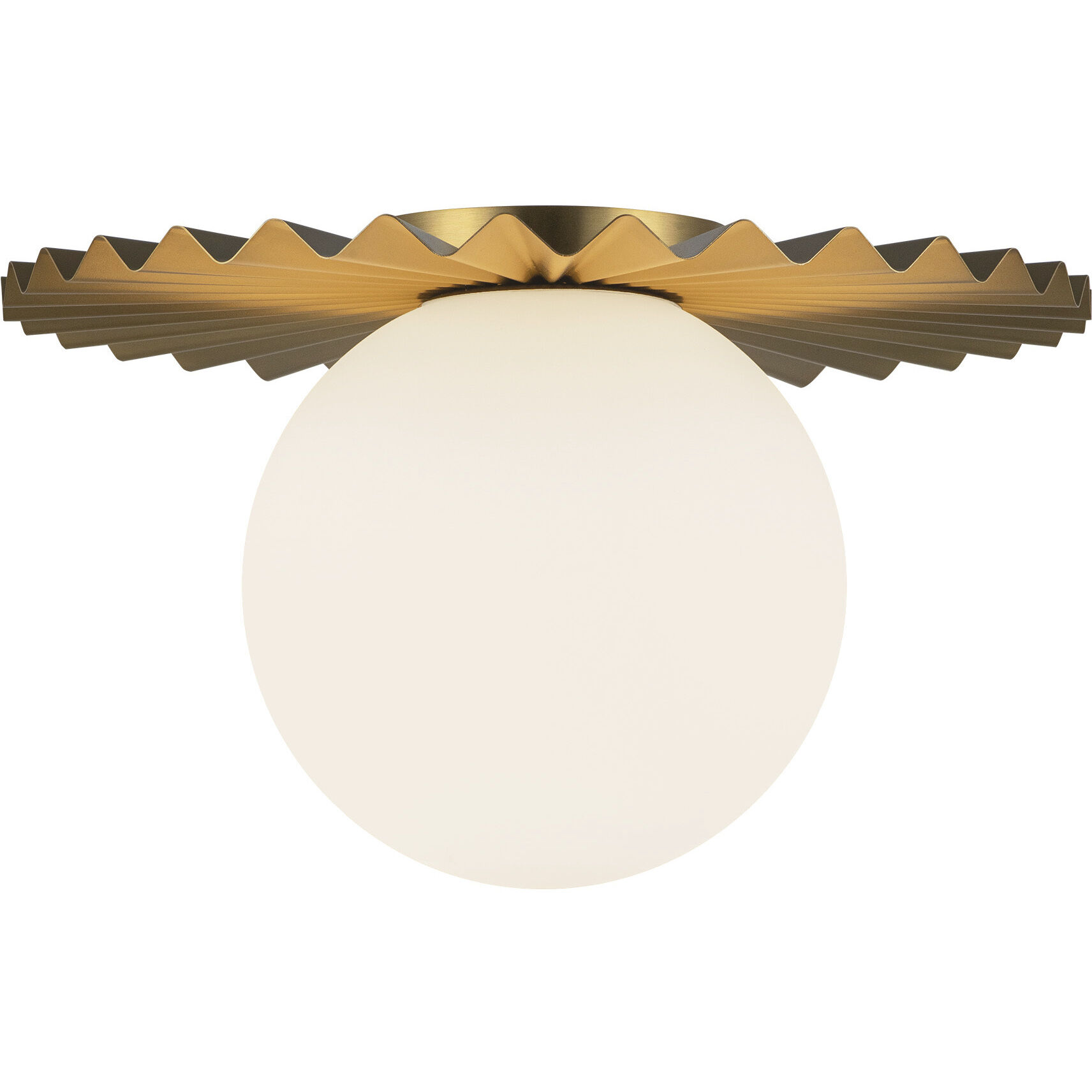 Alora Mood Plume 1 Light 13.88 inch Brushed Gold/Opal Matte Glass Flush Mount Ceiling Light