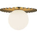 Alora Mood Plume 1 Light 13.88 inch Brushed Gold/Opal Matte Glass Flush Mount Ceiling Light