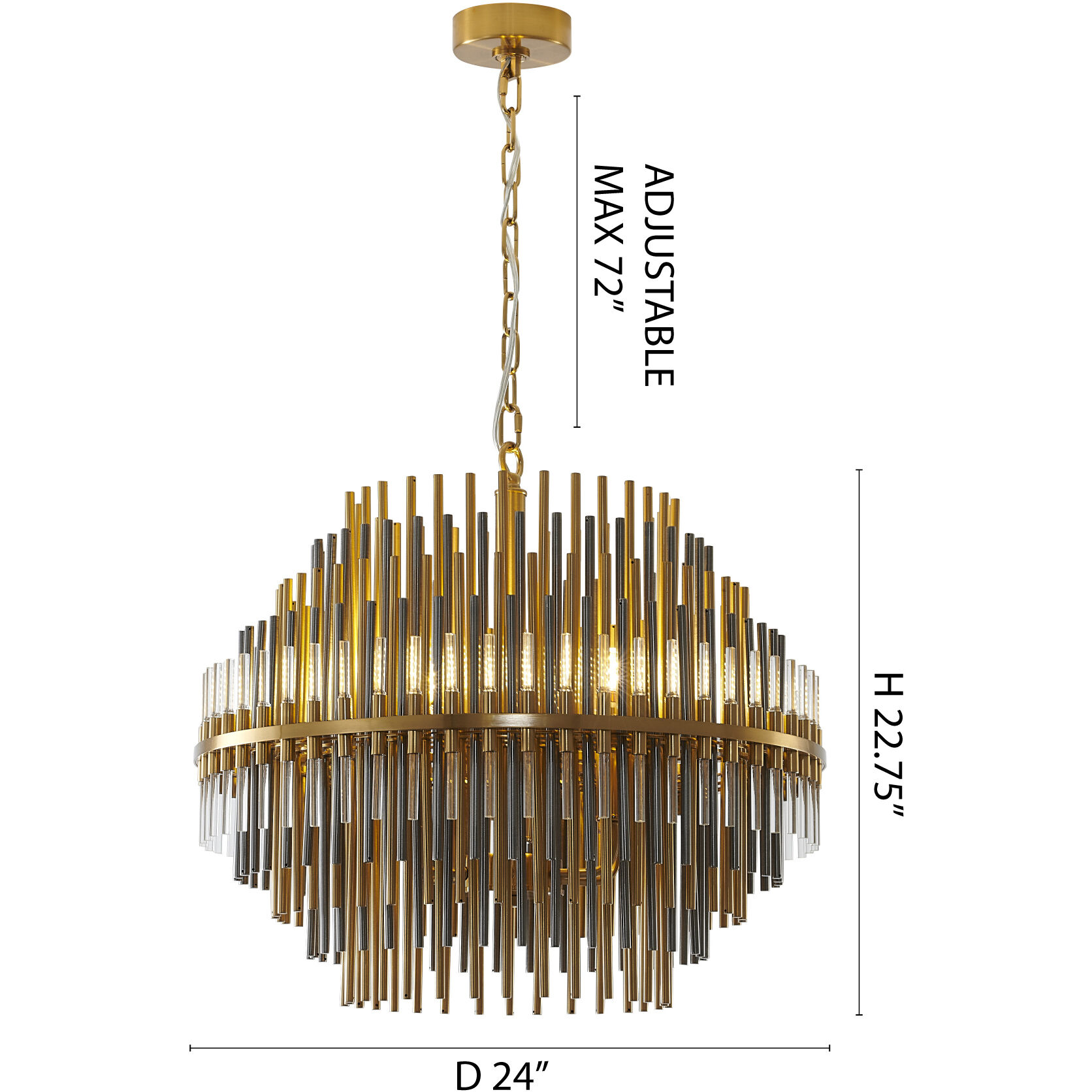 Canada 6 Light 24 inch Brass Chandelier Ceiling Light