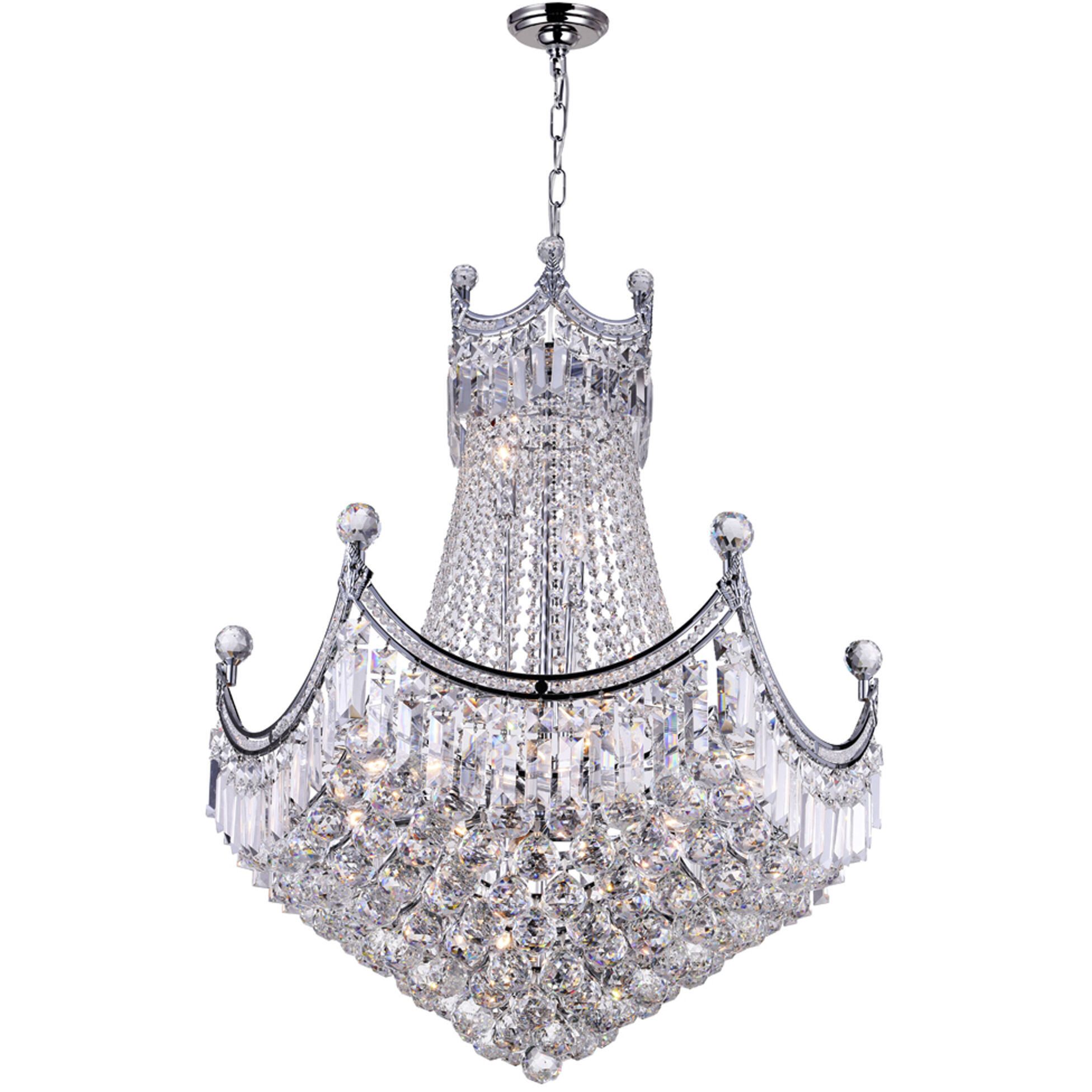 Amanda 15 Light 28 inch Chrome Down Chandelier Ceiling Light