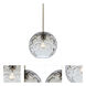 Bombay 1 Light Satin Nickel Stem Pendant Ceiling Light in Clear Glass