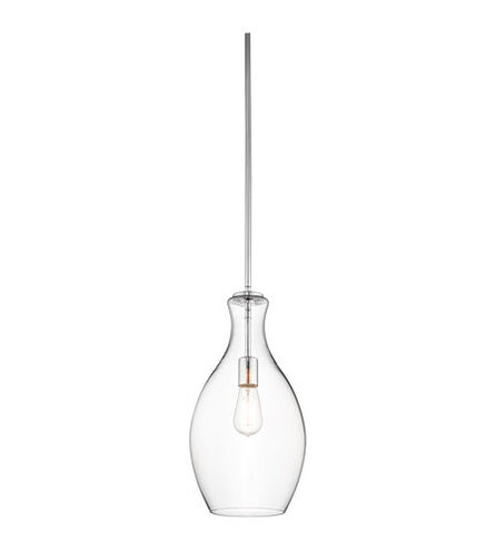 Everly 1 Light 9 inch Chrome Pendant Ceiling Light 