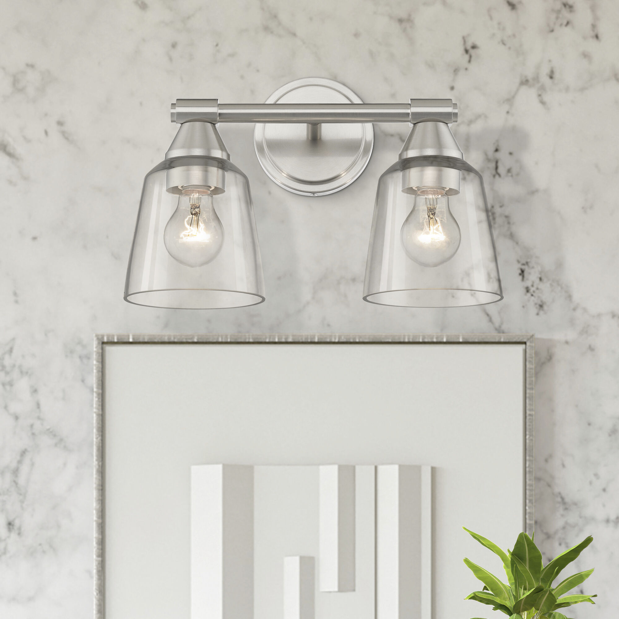 Catania 2 Light 14 inch Brushed Nickel Vanity Sconce Wall Light