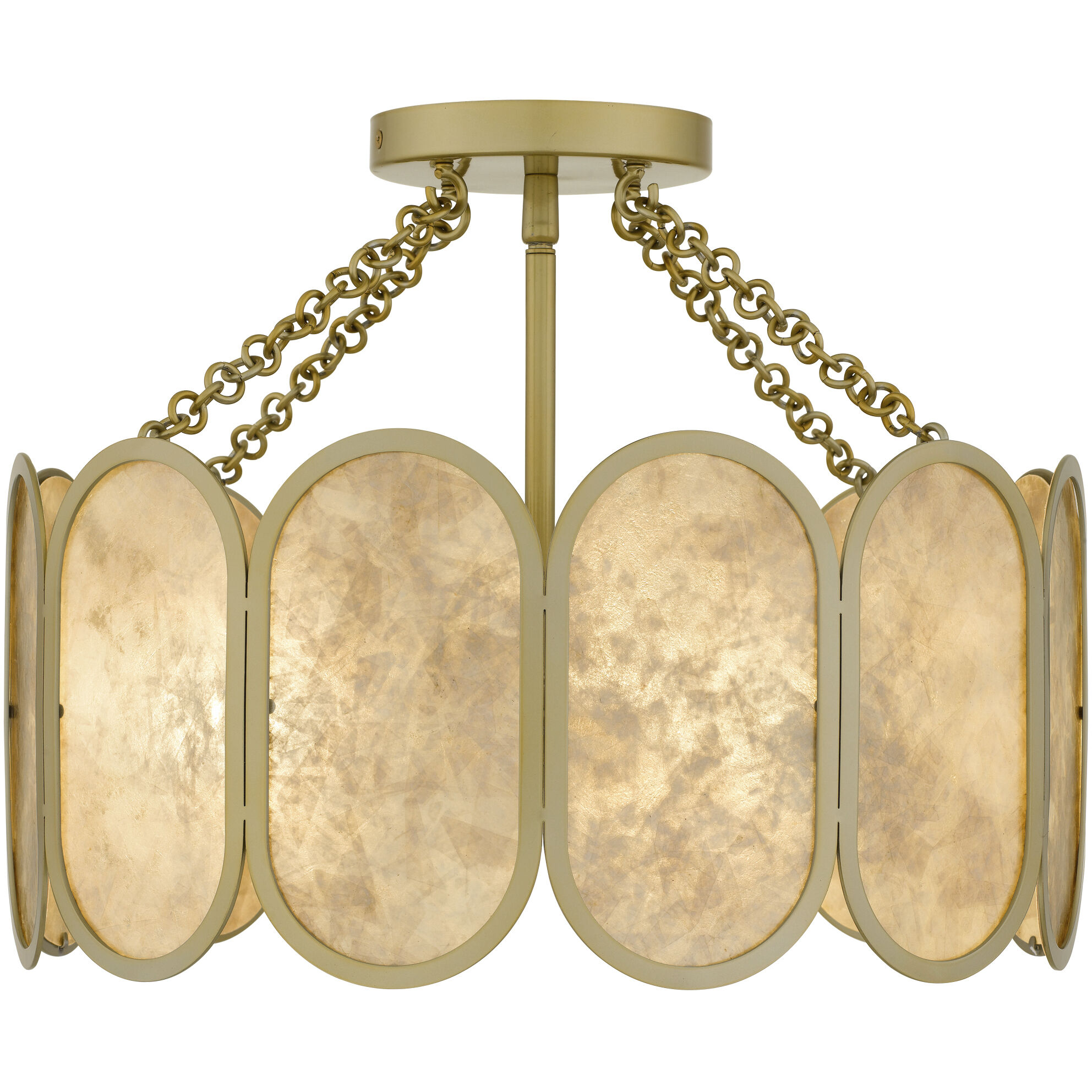 Amalia 3 Light 16 inch Light Gold Semi-Flush Mount Ceiling Light