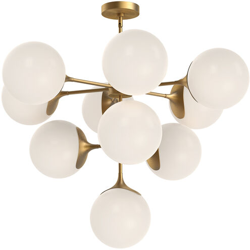 Alora Mood Nouveau 10 Light 34.88 inch Aged Gold Chandelier Ceiling Light