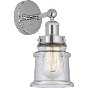 Edison Canton 1 Light 5 inch Polished Chrome Sconce Wall Light in Seedy Glass