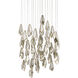 Glace 36 Light 35 inch Painted Silver/Antique Brass Multi-Drop Pendant Ceiling Light