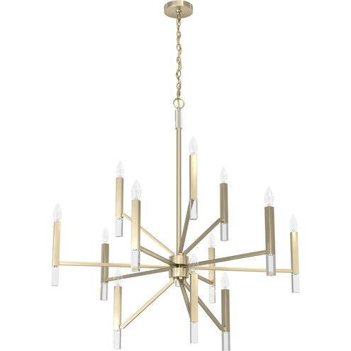 Sunjai 12 Light 40 inch Palm Gold Three Tier Chandelier Ceiling Light