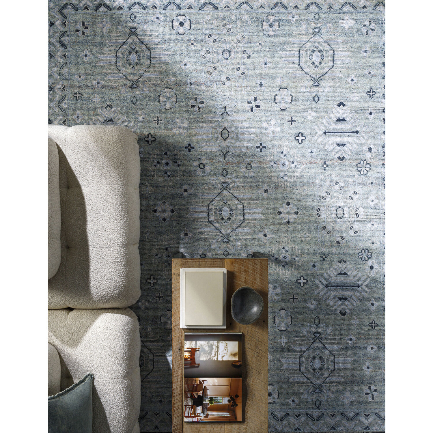 Almeria 108 X 72 inch Denim Rug in 6 X 9, Rectangle