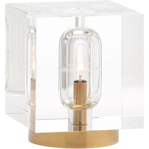 Cube 3 inch 40.00 watt Clear Table Lamp Portable Light