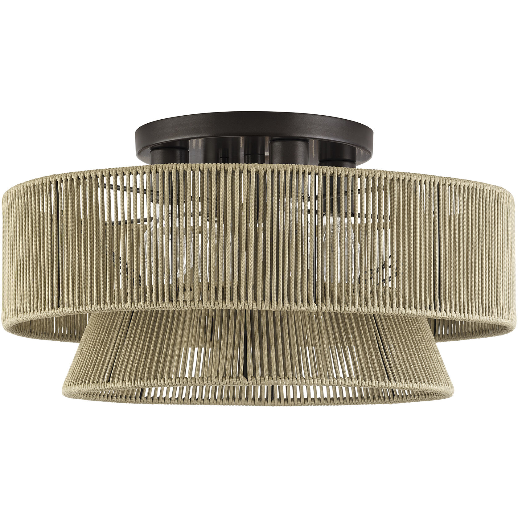 Florell 4 Light 21 inch English Bronze Semi Flush Mount Ceiling Light, Extra Large