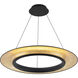 Center Stage LED 32 inch Black Gold Leaf Pendant Ceiling Light, dweLED