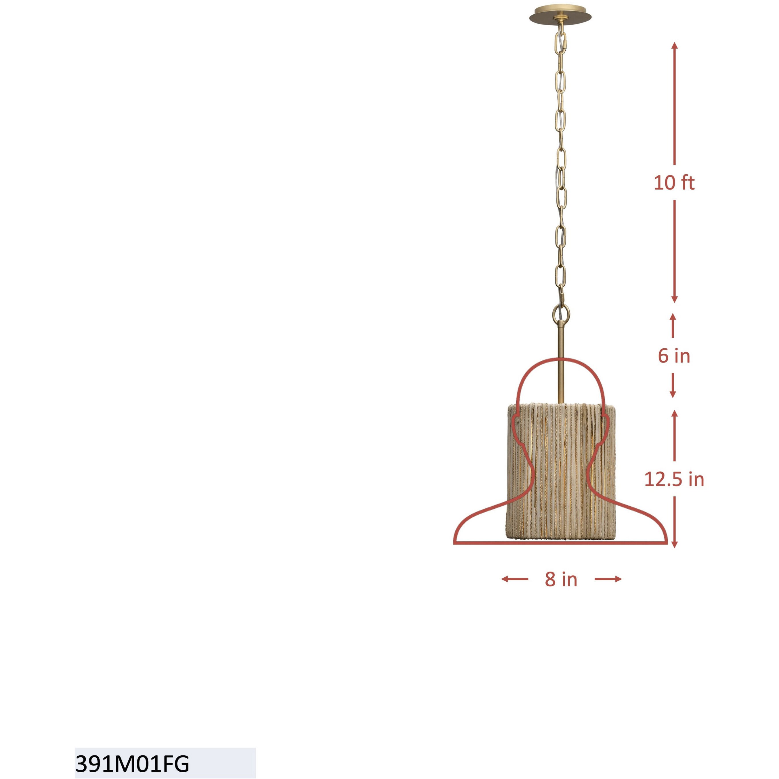 Jacob's Ladder 1 Light 8 inch French Gold Mini Pendant Ceiling Light, Smithsonian Collaboration