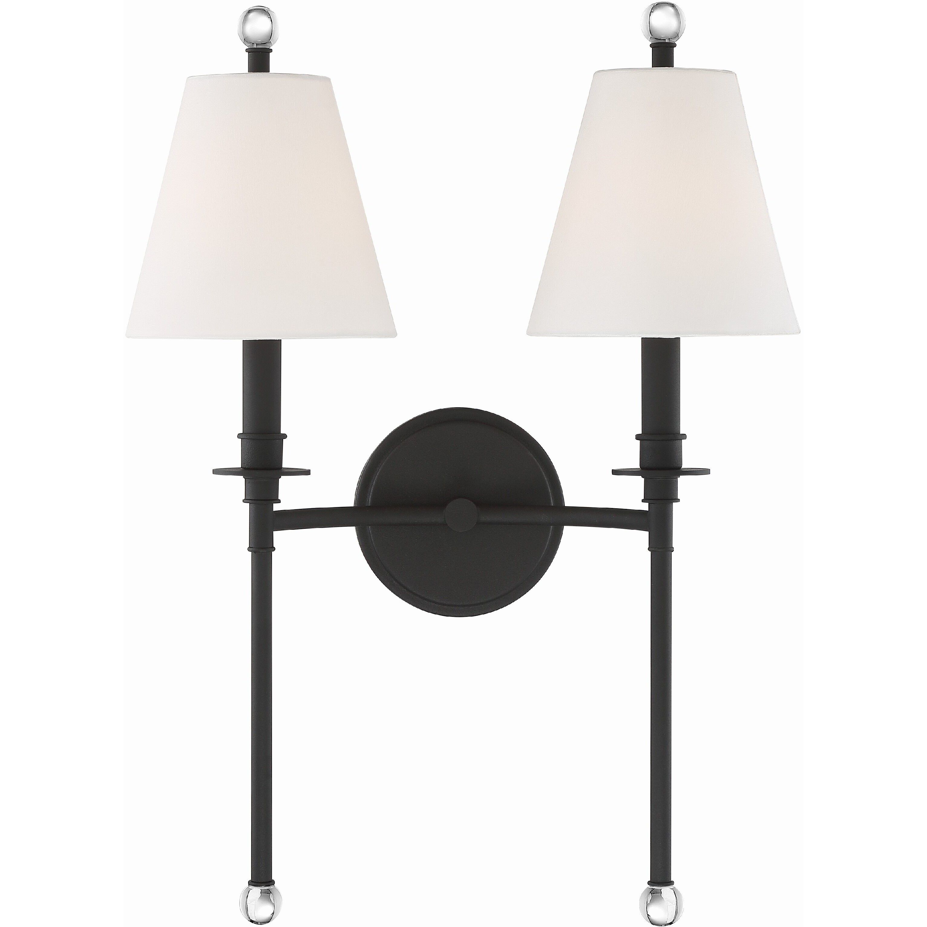 Riverdale Bath Wall Light in Black Forged