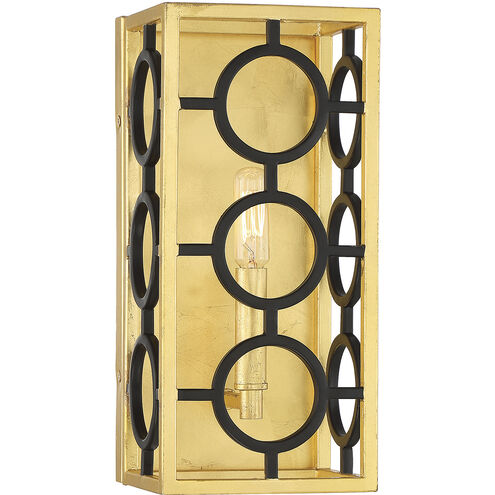 Kirsch 1 Light 6 inch Matte Black with True Gold Wall Sconce Wall Light