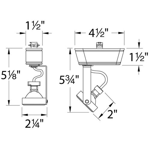 L Series 1 Light 120 Brushed Nickel Track Head Ceiling Light