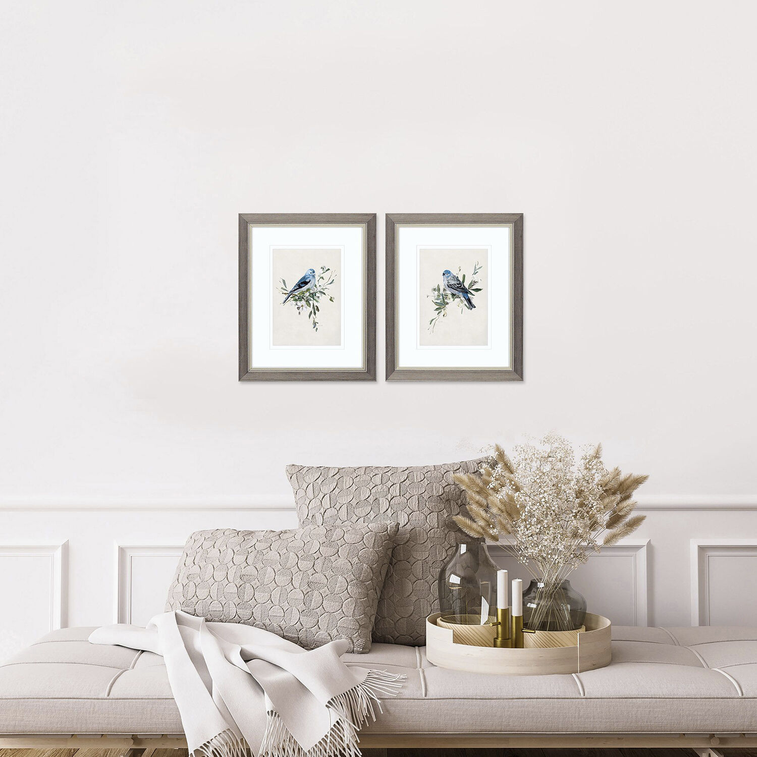 Animals Blue and Green and Gray and Neutral Framed Art, Propac