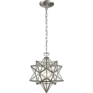 Moravian Star 1 Light 12 inch Polished Nickel Mini Pendant Ceiling Light