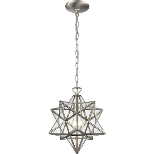 Moravian Star 1 Light 12 inch Polished Nickel with Clear Mini Pendant Ceiling Light