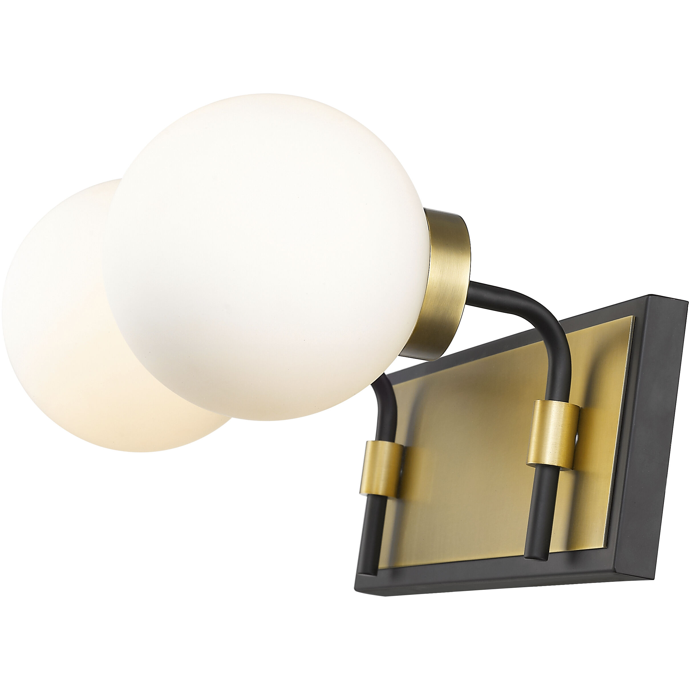 Parsons 2 Light 16 inch Matte Black and Olde Brass Vanity Wall Light