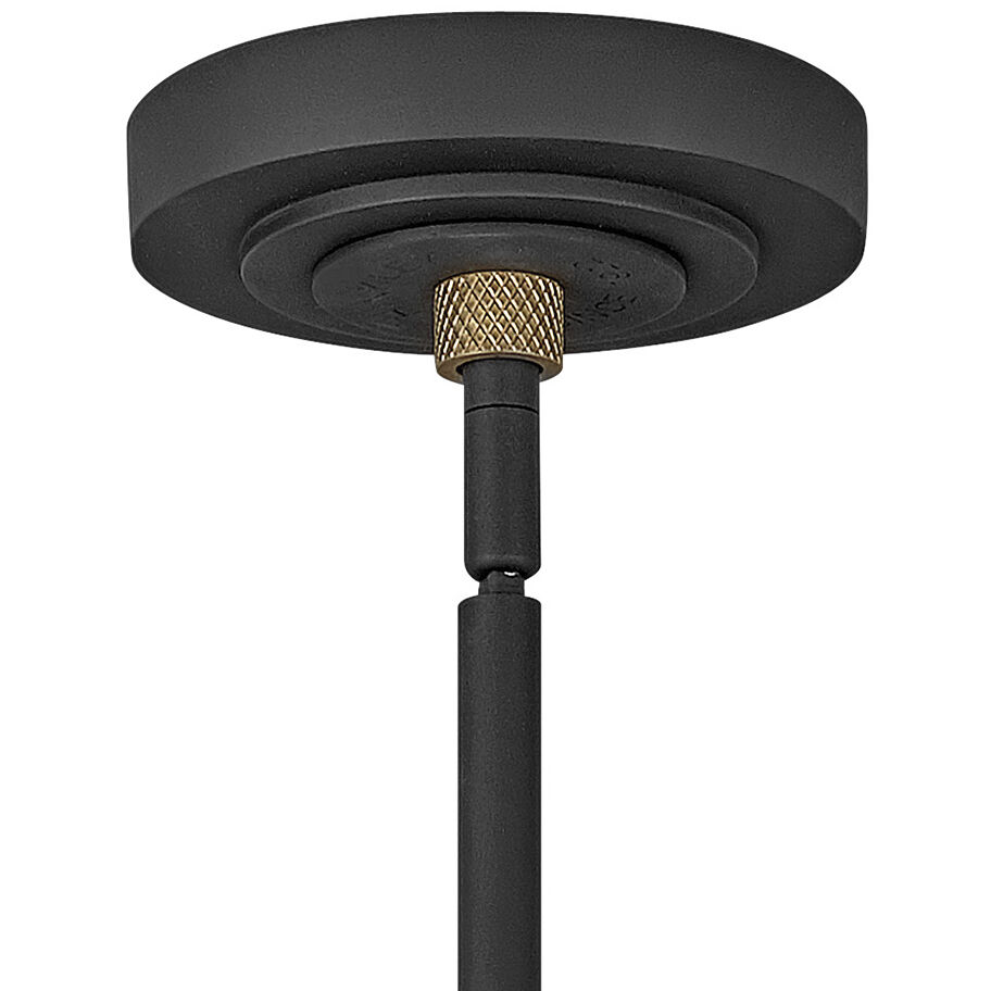 Foundry Dome 1 Light 16 inch Textured Black with Brass Outdoor Pendant Barn Light