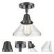Franklin Restoration Caden LED 8 inch Matte Black Flush Mount Ceiling Light in Seedy Glass