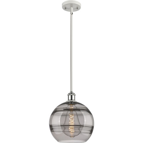 Ballston Rochester 1 Light 10 inch White Polished Chrome Stem Hung Mini Pendant Ceiling Light