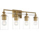 Binsly 4 Light 32 inch Aged Brass Bath Vanity Wall Light