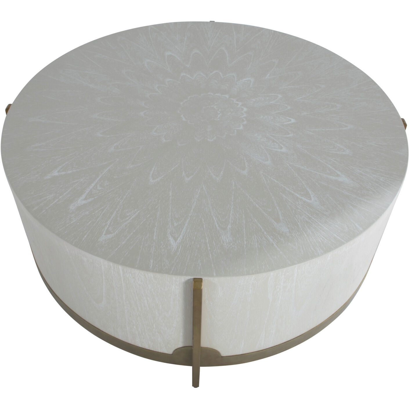 Clifton 45.5 X 45.5 inch White Cerused Oak / Stained Gold Coffee Table