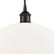 Edison Athens LED 13.75 inch Oil Rubbed Bronze Pendant Ceiling Light in Matte White Glass