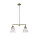 Franklin Restoration Small Cone LED 21 inch Antique Brass Chandelier Ceiling Light in Clear Glass, Franklin Restoration