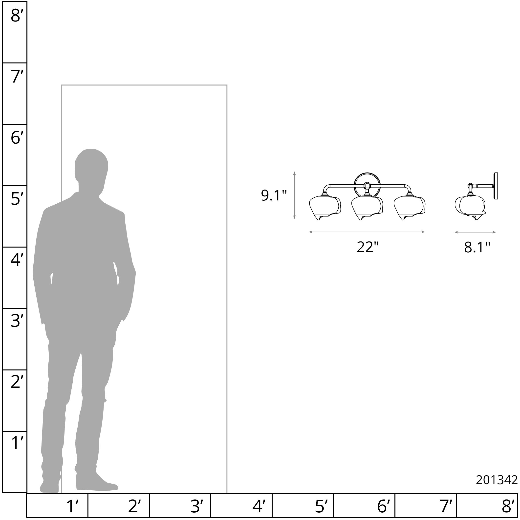 Ume 3 Light 22 inch Modern Brass and Modern Brass Curved Arm Bath Sconce Wall Light in Frosted, Curved Arm