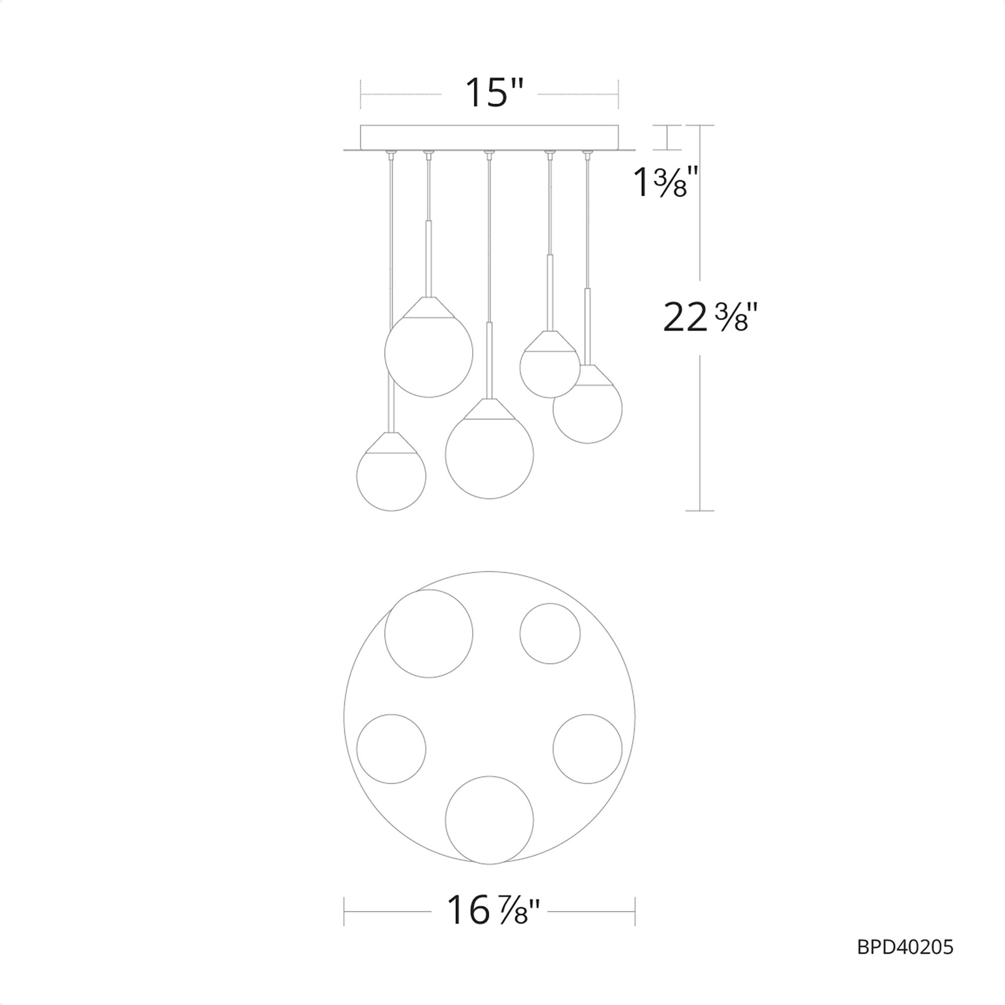 Quest LED 17 inch Black Multi-Light Pendant Ceiling Light, Beyond