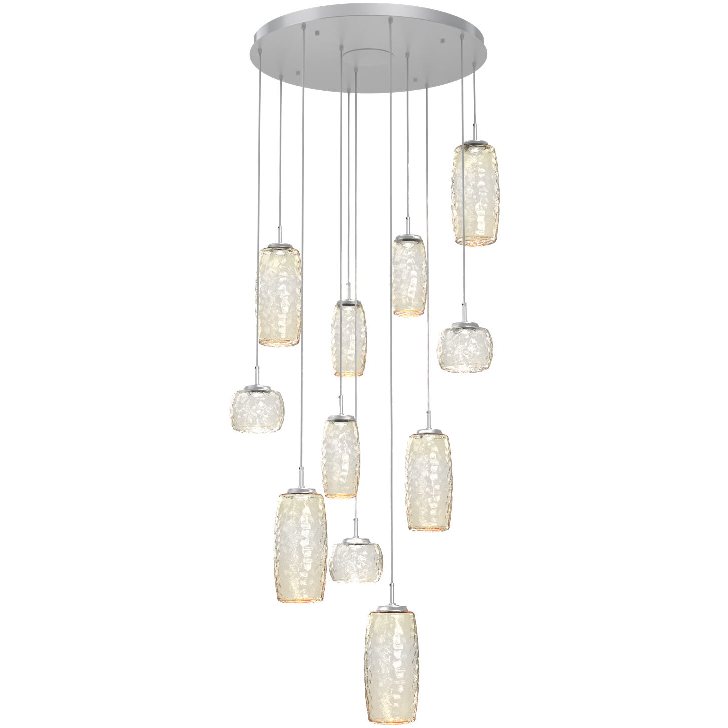 Vessel LED Classic Silver Multi-Pendant Ceiling Light in 3000K LED, Amber