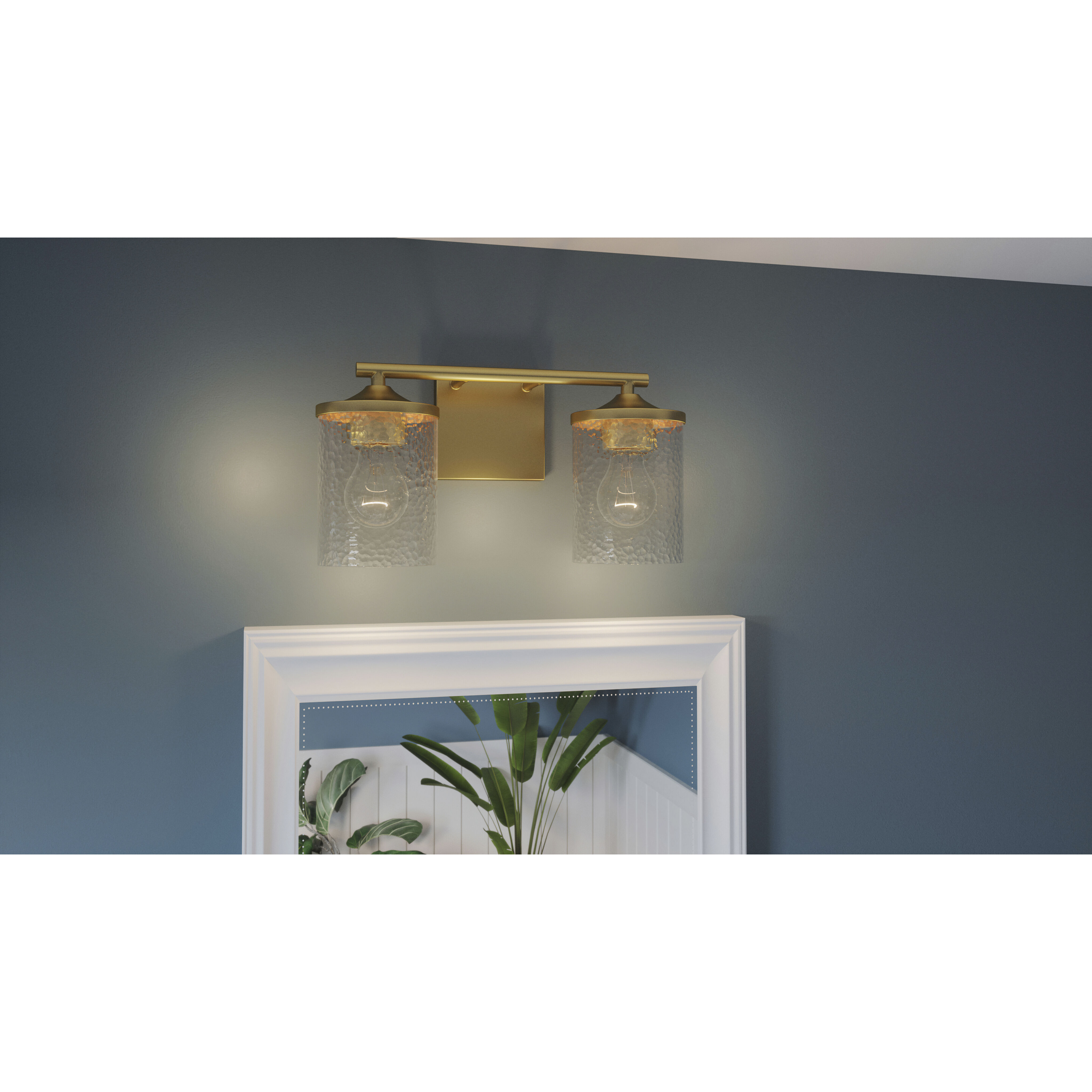 Abner 2 Light 14 inch Aged Brass Bath Light Wall Light