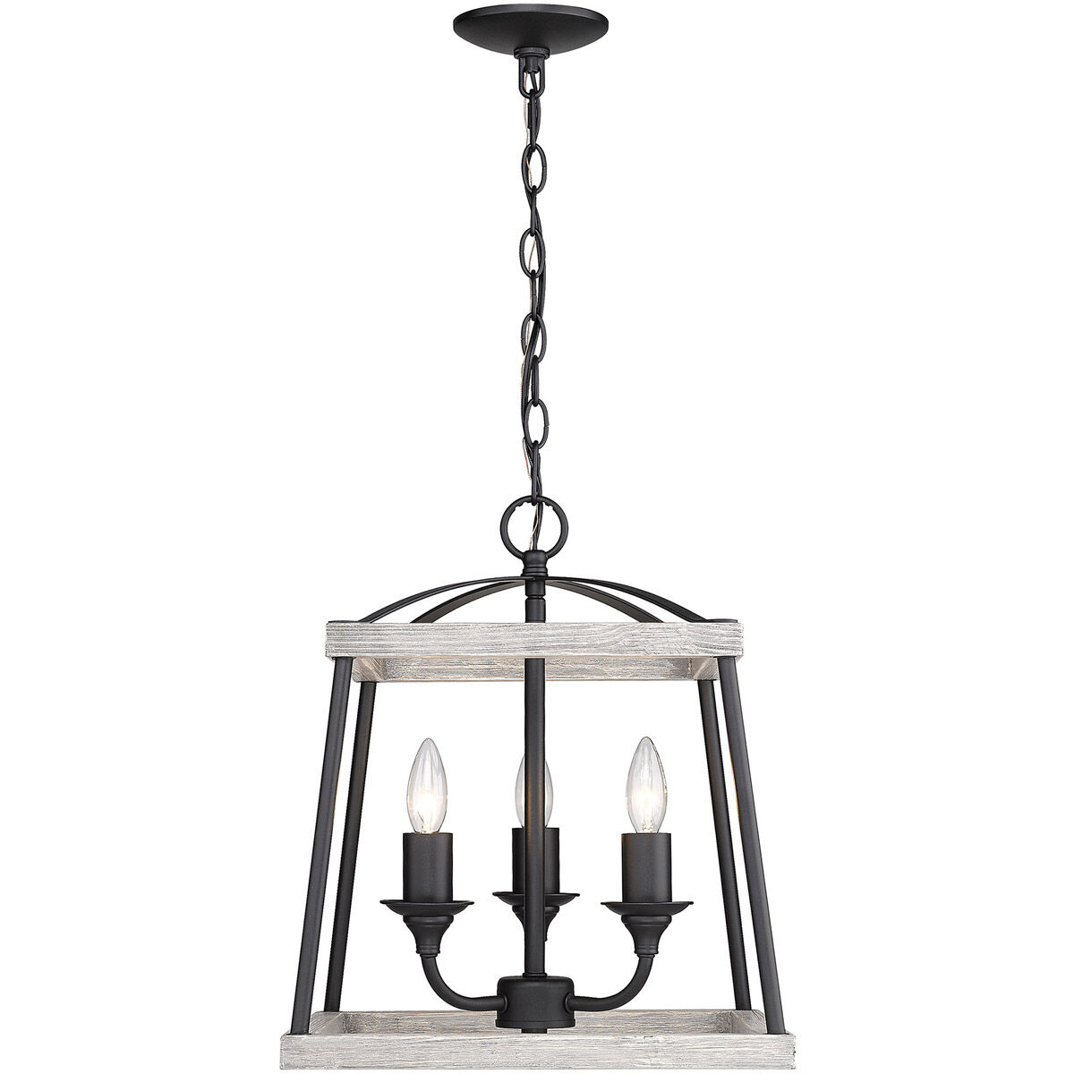 Teagan 3 Light 14.5 inch Natural Black Pendant Ceiling Light in Gray Harbor Wood Accents